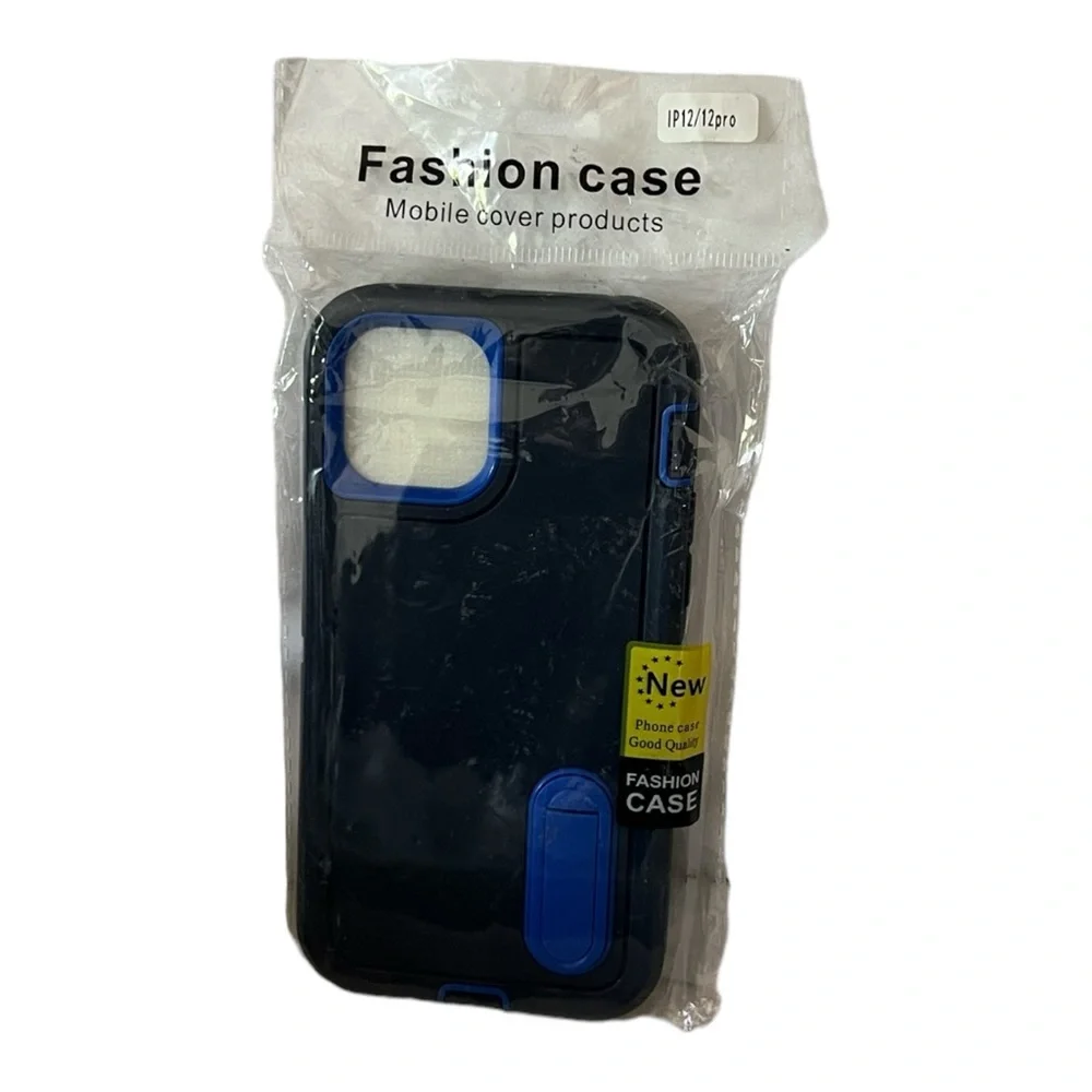 Navy Blue iPhone 12 Pro Case with Kickstand Heavy Duty Protection Sho